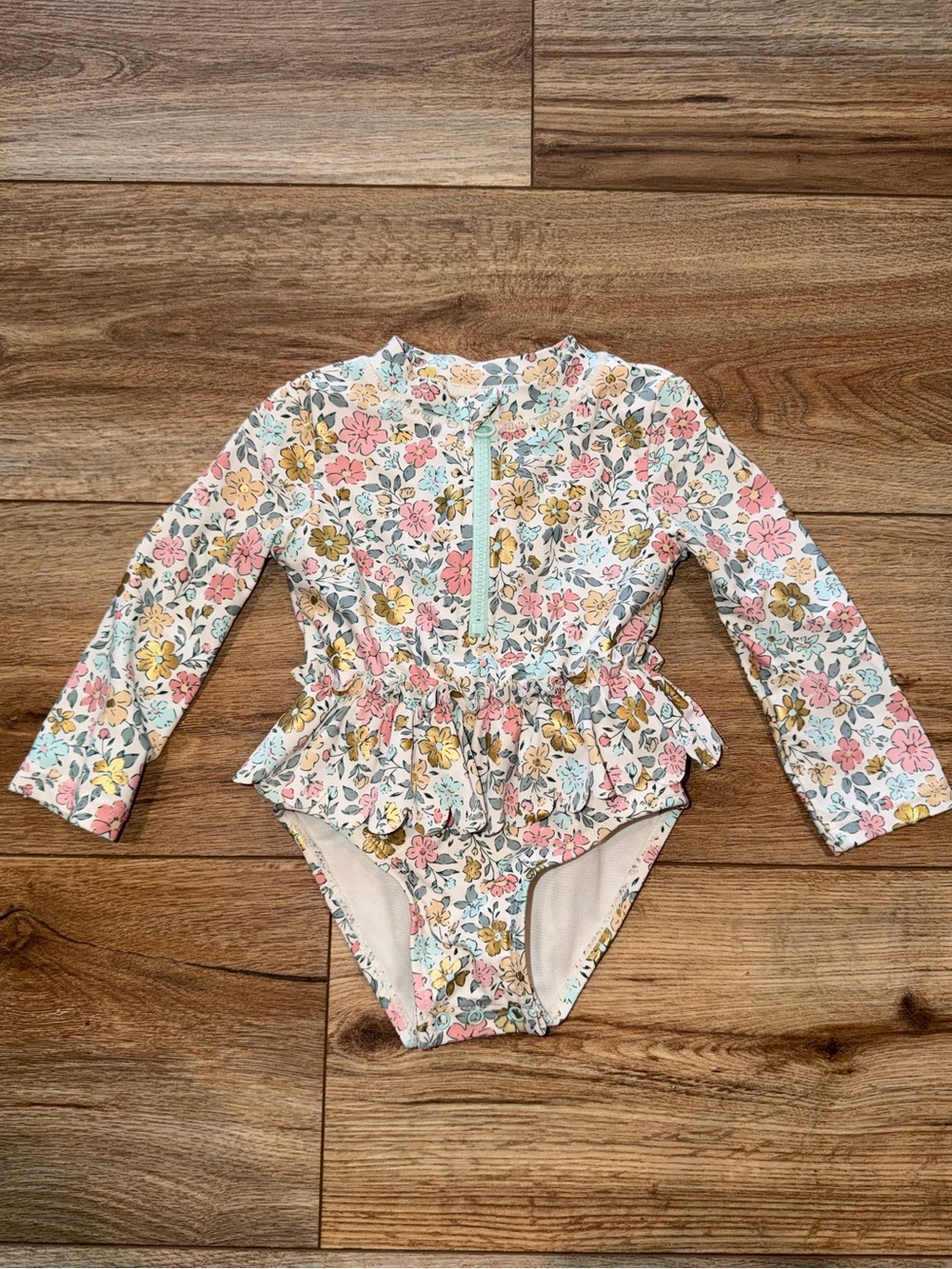 Tommy Bahama Little Girls Floral Long Sleeve Bathing Suit Size 12 Months